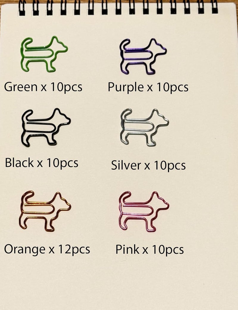 Daxtril Cute Paper Clips, 60PCS Shiba Inu Dog Shaped Paper Clips Animal Bookmarks Clips, Assorted Colors, Fun Office Gifts for Women Men Coworkers Teachers Students Girls Boys, Christmas Gifts - Image 5